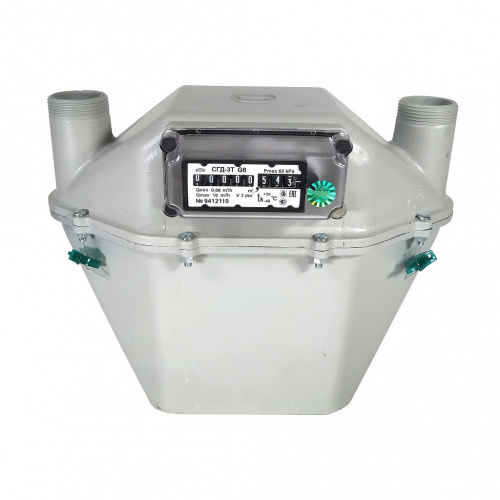 Счетчик газа бытовой СГД-3Т-1-2 G6 с термокомпенсацией (м\о 200мм, резьба 32, без адаптеров) правый,