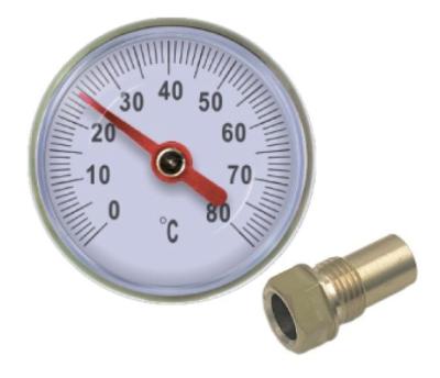 Термометр 1/4" малый с гильзой