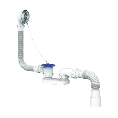 Обвязка на ванну 1 1/2*40 с вып. и переливом (50 см) , плоский с гофрой 40*40/50 S12 UNICORN