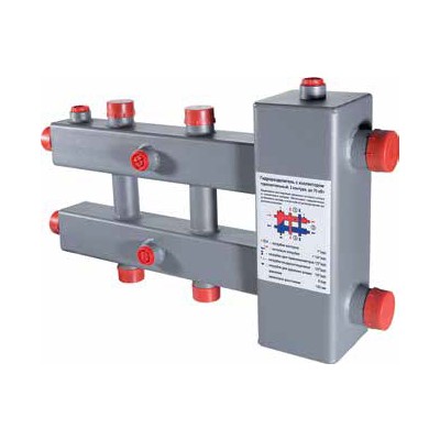 Гидроразделитель VALTEC с коллектором, горизонтальный, 5 контуров, до 70 кВт