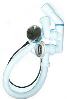 Обвязка на ванну 1 1/2*40 полуавтомат  регулир.  АНИ пласт (пластик хром) EM421