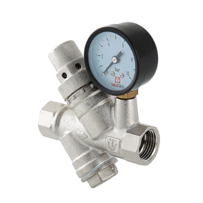 Редуктор давления VALTEC с фильтром и манометром 1/2" от 2 до 5 бар 